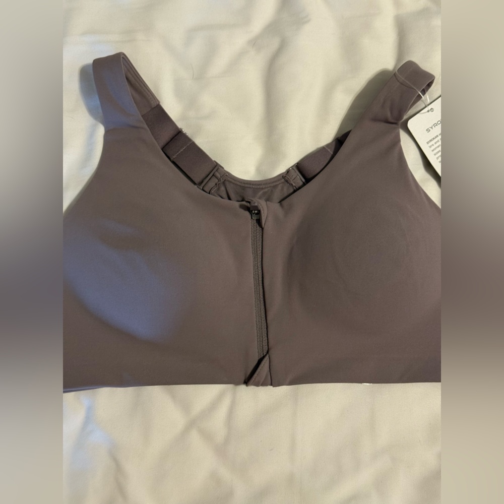 Syrokan Sports Bra, High Impact, Zip front, Size 36C